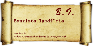 Baszista Ignácia névjegykártya
